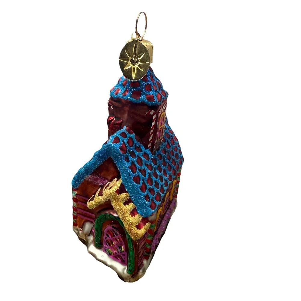 1999 Christopher Radko Candyland Corner Building Ornament Mercury Glass‎